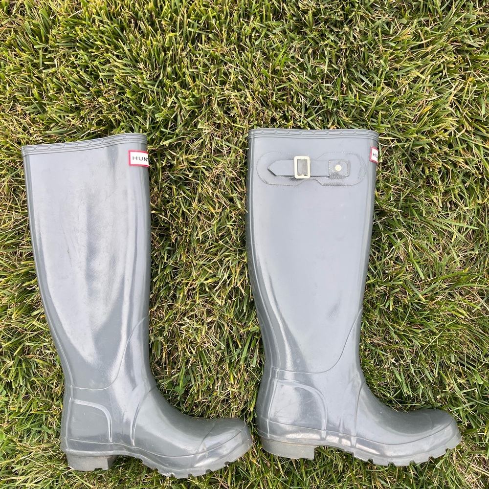 Hunter Slate Gray Rain Boots